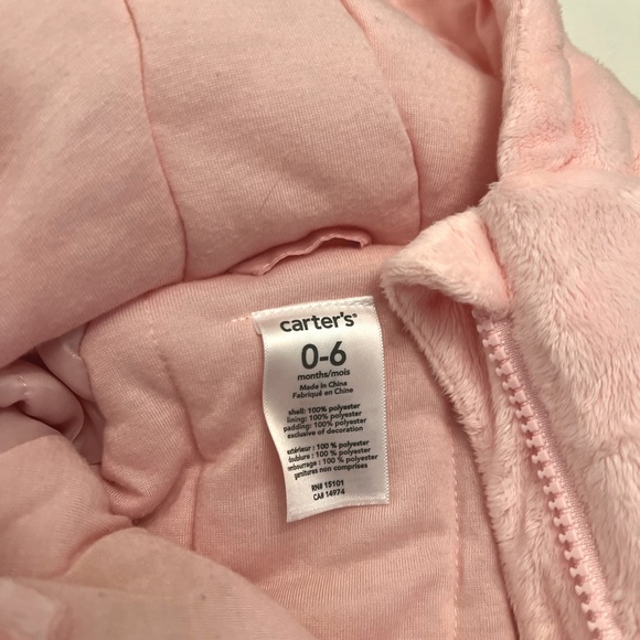 Pink Carter’s 0-6 Months One Piece Snowsuit/ Bunting Bag - Picture 2 of 2